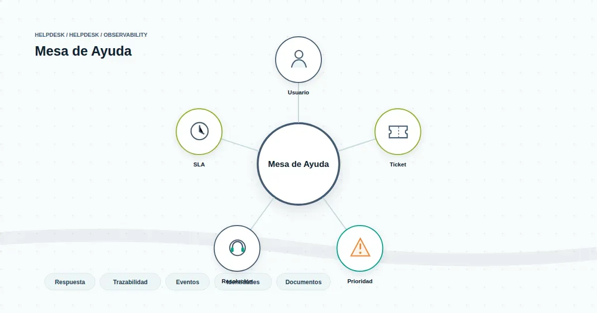 Diagrama de flujo de niveles de escalamiento L1, L2, L3 en una mesa de ayuda con métricas de SLA