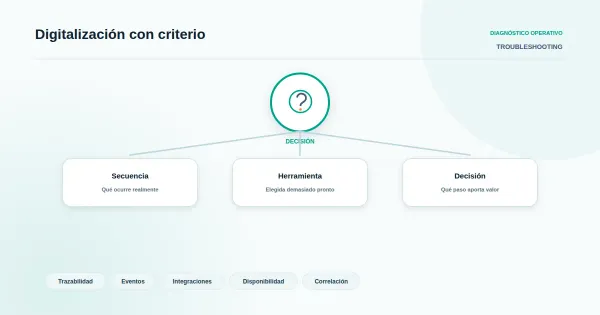 Diagrama de flujo de mapeo de procesos antes de la digitalización