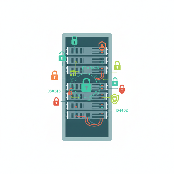 Servidor con candado digital representando hardening de seguridad en infraestructura TI